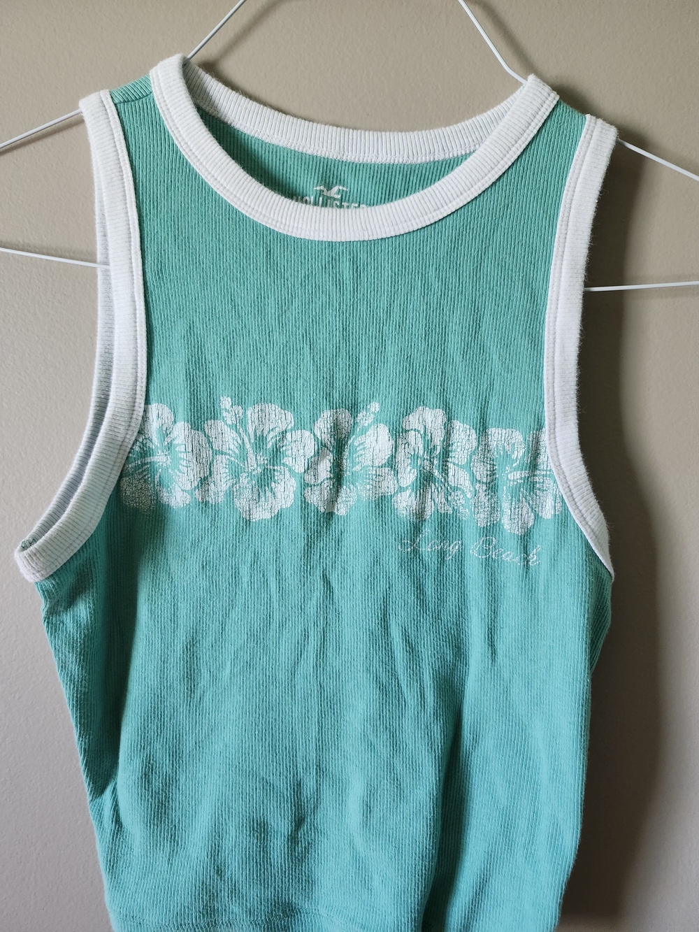 Hollister Seafoam Ribbed Tank Small